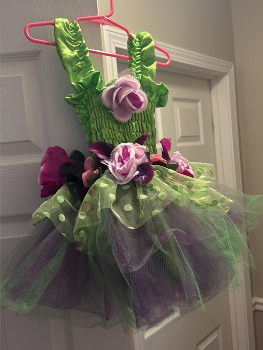 Green & Purple Flower Tutu Costume Dress - Kids
